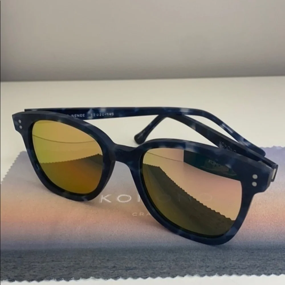 Komono Renee Sunglasses Matte Indigo Demi navy tortoise reflective
